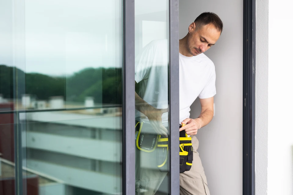 Professionnel de menuiserie artisanale en tenue de travail discutant en personne avec un client dans un cadre neutre ou sur chantier. Le professionnel tient des documents (plans, devis ou cahier de propositions) et pointe des détails tout en écoutant activement le client. La scène capture un moment d'échange et de conseil personnalisé, montrant une relation de confiance et une attention bienveillante. Environnement professionnel mais chaleureux, lumière naturelle douce, sans texte ni logo visible.